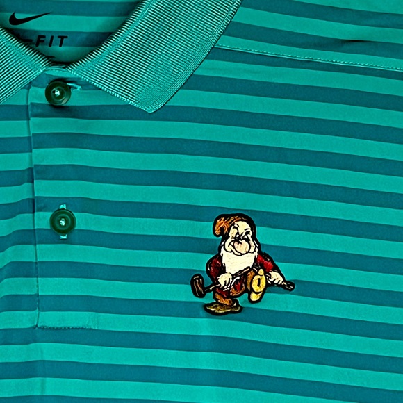 Nike DriFit Polo with Disney's Grumpy Logo on it - Picture 2 of 2
